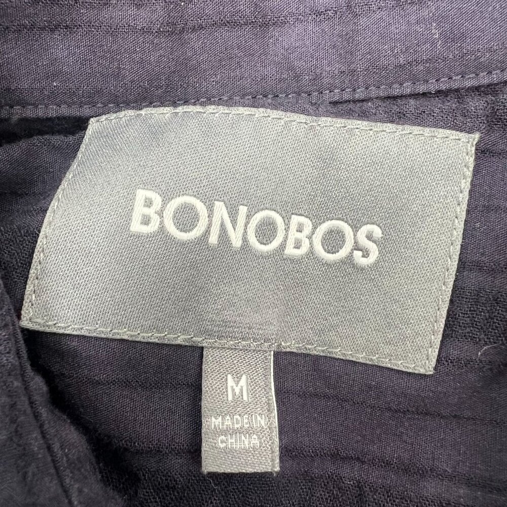 Bonobos Medium Tailored‎ Shirt Blue Woven Texture Summer Resort Smart Casual - Picture 3 of 9